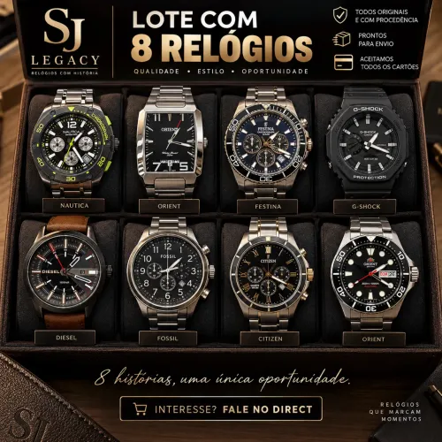 Lote de relógios com 8 peças