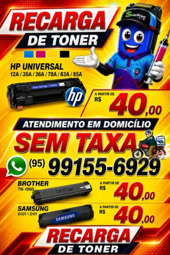 Recarga e venda de toner de impressora 