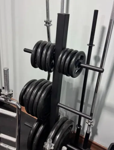 Rack de Agachamento, Supino mais Banco anilhas e barras