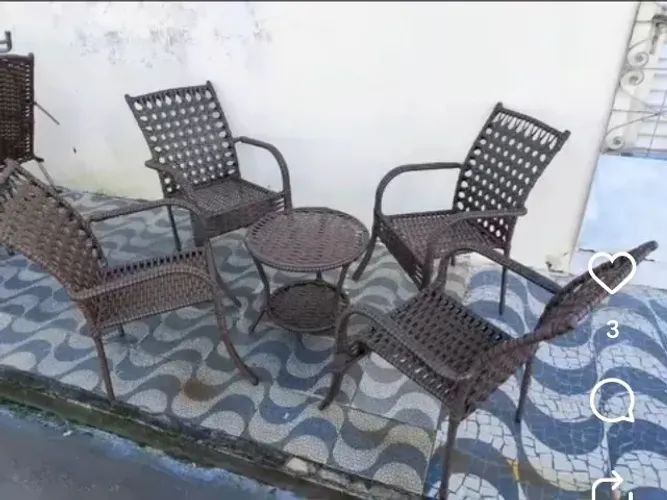 Conjunto de Vime para terraço Semi Novo.