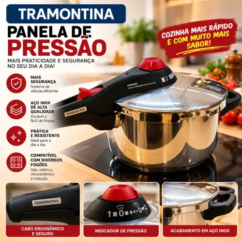 Panela de pressão Tramontina com trava