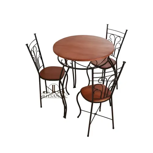 Conjunto 03 Cadeiras Gourmet + 01 Mesa 70cm De Diâmetro