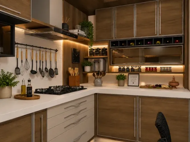 Cozinha Planejada Titânio Obispa Reflecta Bronze. Preço Sob Medidas