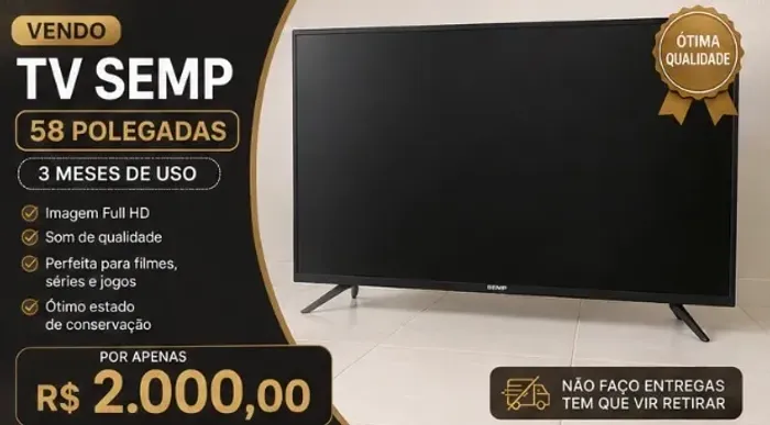 Tv smart marca semp 58 polegadas