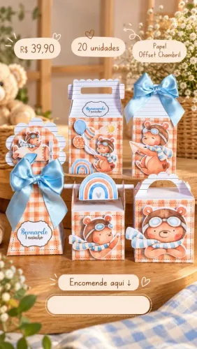 Kit caixinhas papelaria personalizada