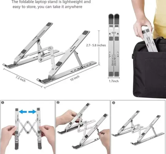 Suporte Apoio De Notebook Laptop Compacto Articulado Preto Suporte Base