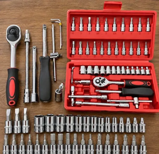 Kit de ferramentas 46 peças chave catraca