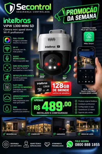 Câmera INTELBRAS em promoção/ instalado
