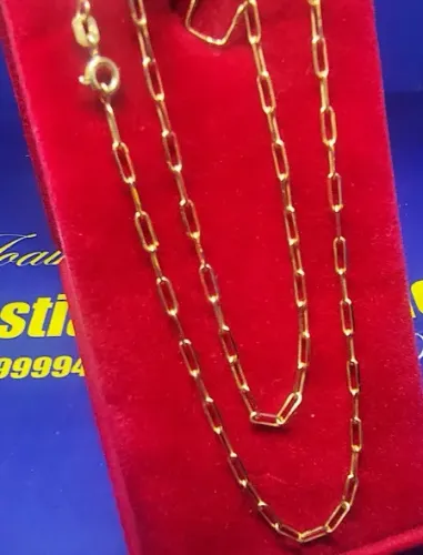 Cordão Cadeado Elos Longos finos Ouro18 Kilates Peso 5.30 Gramas 60 Cm 2 mm Maciço        