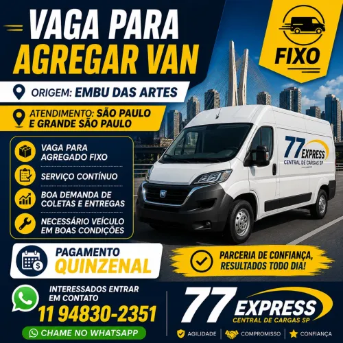 77Express contrata parceiros fixo.