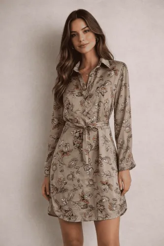 Vestido Midi Floral Estilo Chemise - Tamanho M (Estado de Novo)