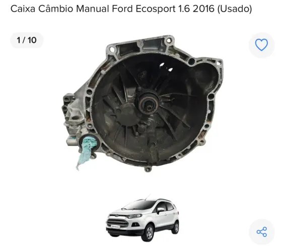 CAIXA DE MARCHA MANUAL FORD ECOSPORT 1.6 16v 2015/2016 COM NF E GARANTIA