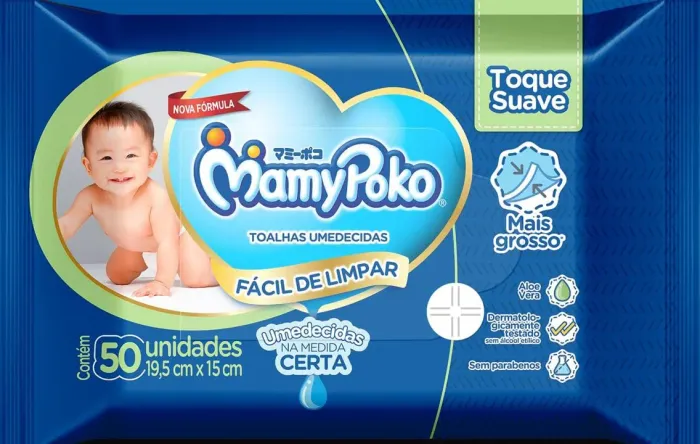 Lenço umedecido Mammy Poko com 150 unidades