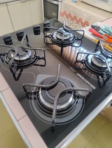 Fogão kooktop Brastemp ative 4 bocas mesa de vidro