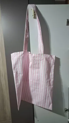 Ecobag listrada com bolso interno