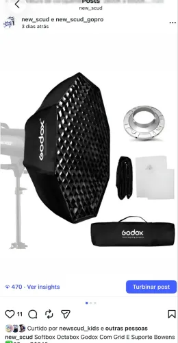 Octabox Godox Com Grid E Suporte Bowens 95cm