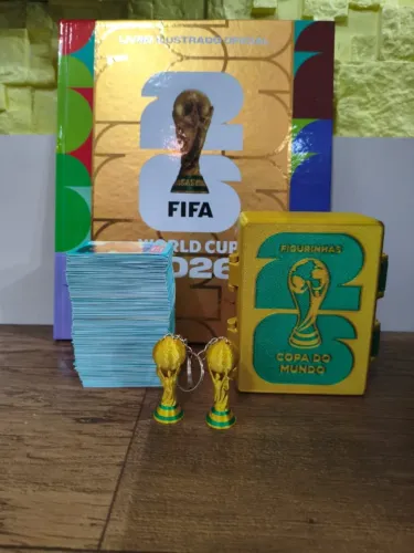 Set completo + Álbum capa dura dourado copa do mundo de 2026