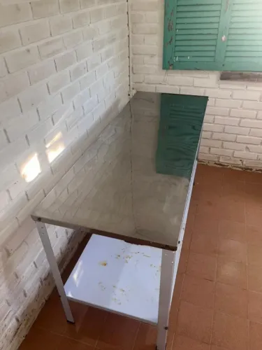 Mesa Aço Inox Industrial / Bancada De Apoio com Tampo inferior - 1,6m (160x60cm) Braesi