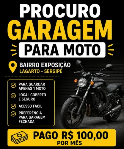 Procuro vaga de garagem para moto