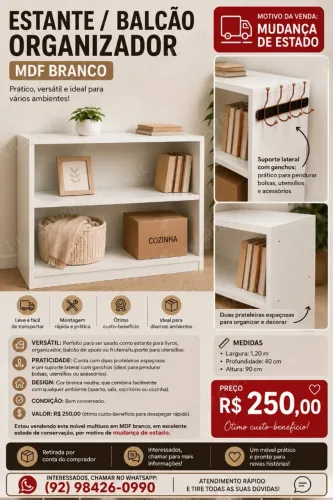 ESTANTE/BALCÃO ORGANIZADOR
