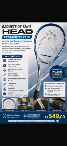 Raquete de tênis HEAD TITANIUM TI.S1
