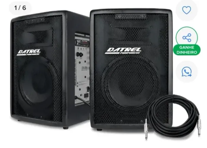 Kit Caixa Ativa USB + Passiva At-8.100 Datrel com 2 tripés.<br>