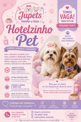Hotelzinho pet e banho e tosa 