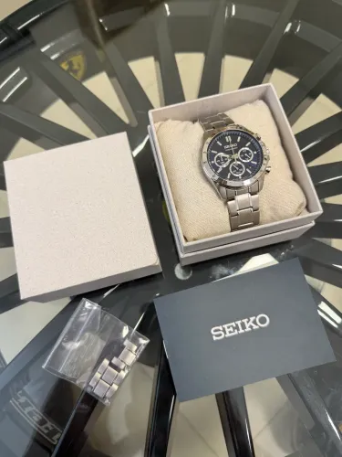 Seiko Chronograph Quartz Cal. 8T63-00D0) - Mostrador Azul - Como Novo