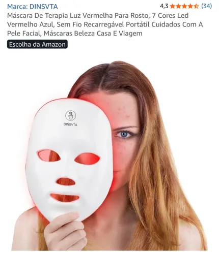 Máscara de Terapia Luz vermelha para rosto