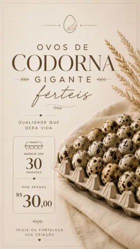 Ovos de Cordona Gigante Férteis