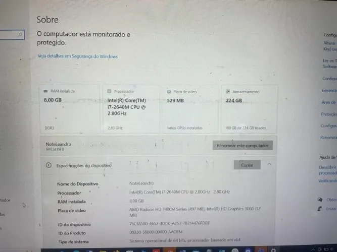 Notebook Sony Vaio