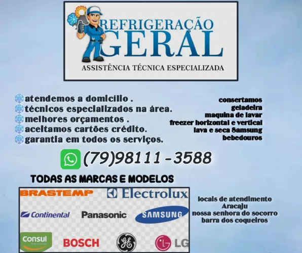 Conserto de geladeira e maquina de lavar (atendimento a domicílio)