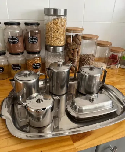 Conjunto chá e café de inox
