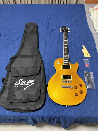 Frete grátis! Guitarra Seven Les paul Goldtop + Fleor