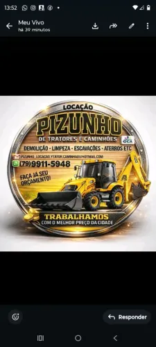 PIZUNHO Locações de retroescavadeira e caçamba 