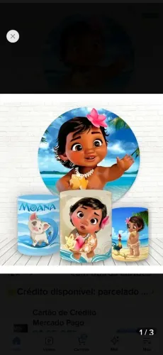 Painel e capa de cilindro Moana Baby