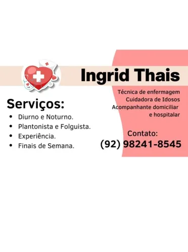 CUIDADORA DE IDOSOS E ACOMPANHANTE HOSPITALAR.