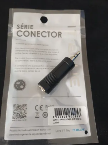 Adaptador P2 Macho para P2 Fêmea (Extensor) IT-Blue LE-5505 ? Novo