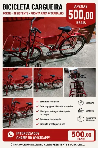 BICICLETA CARGUEIRA R$ 500,00