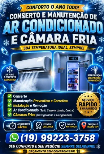 Conserto, Instalação e Manutenção de Ar-Condicionado e Câmara Fria