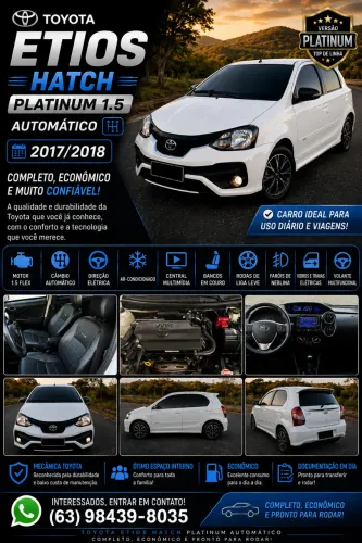 Toyota Etios Platinum 1.5 Flex 16V 4P Aut. 2018