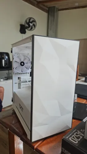 Gabinete Darkflash DLX21 branco com 3 coolers corsair sp120 branco rgb elite