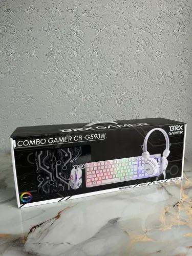 Combo Gamer BRX CB-G593W - Teclado + Mouse + Headset + Mousepad