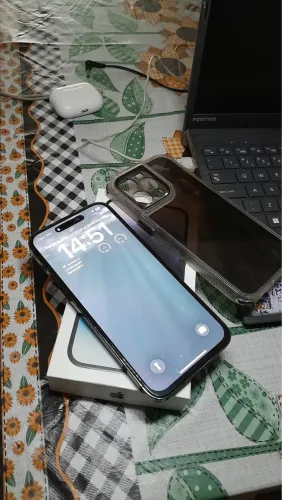 ? iPhone 14 Pro Max 256GB Preto | Bateria 100% | Caixa + Nota Fiscal