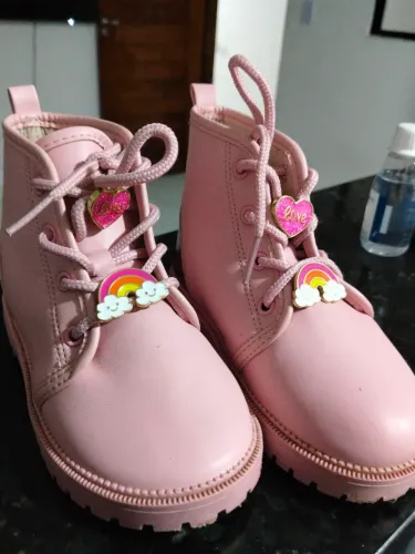 Bota infantil rosa