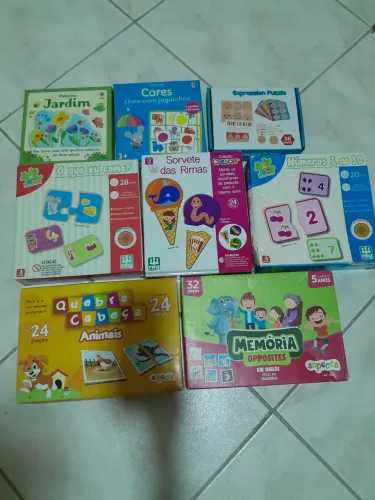 Lote brinquedos infantis educativos - quebra cabeça puzzle memória