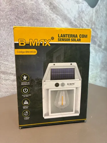arandela de parede com sensor solar da marca B-Max, modelo BM-8530.