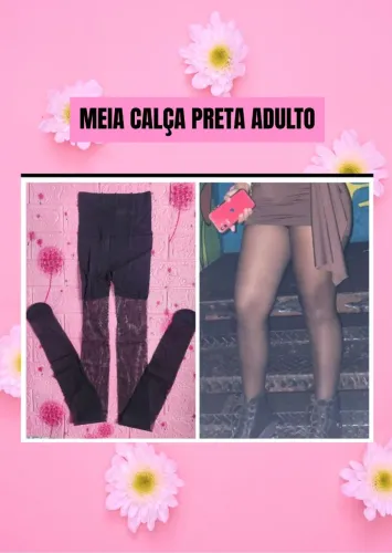 Meia calça preta adulto