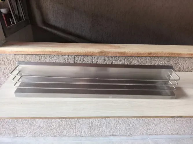 Fruteira Parede Inox Cozinhas Profissionais 1,00 mt Divisória Aço InoxFruteira Parede Inox