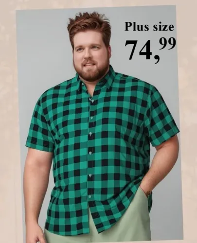 Camisa xadrez plus size